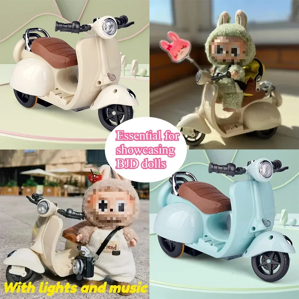 Mini Electric Motorcycle Toy Lights Music Doll Accessories for Children