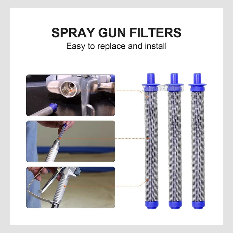 5/10/30Pcs Spray Gun Spraying Machine Accessories Airless Filter Paint Parts 60/100/150 Mesh Replacemen Airless Spray Gun Filte