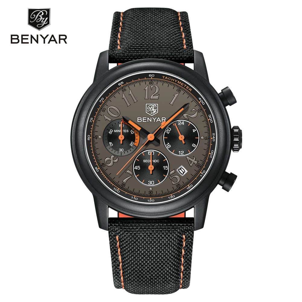 Benyar Orologi Da Uomo Top Brand Luxury Chronograph Sport Orologio Al Quarzo Per Uomo Orologio Militare Orologio Luminoso Relogio Masculino 2023