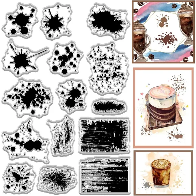 Timbri Trasparenti Con Fiori E Parole - Set 4 Fogli, Per Scrapbooking E Fai Da Te