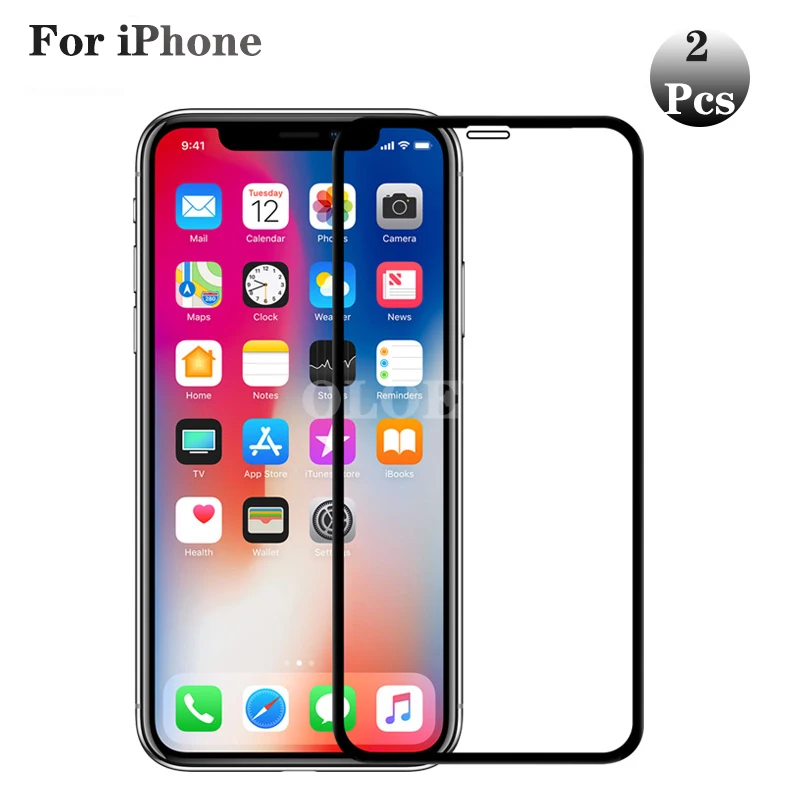 

2Pcs Screen Protector For iPhone 11Pro Max X XR S Xs Tempered Protective Glass Film For Iphone 12Pro Max 12 Mini 11 Pro Verre 9h