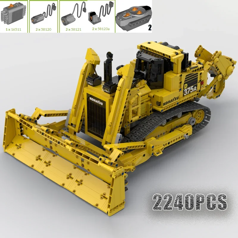 

NEW D375A-6 Dozer Crawler 2240PCS Model Building Kit Block Self-locking Bricks Birthday Christmas Gift