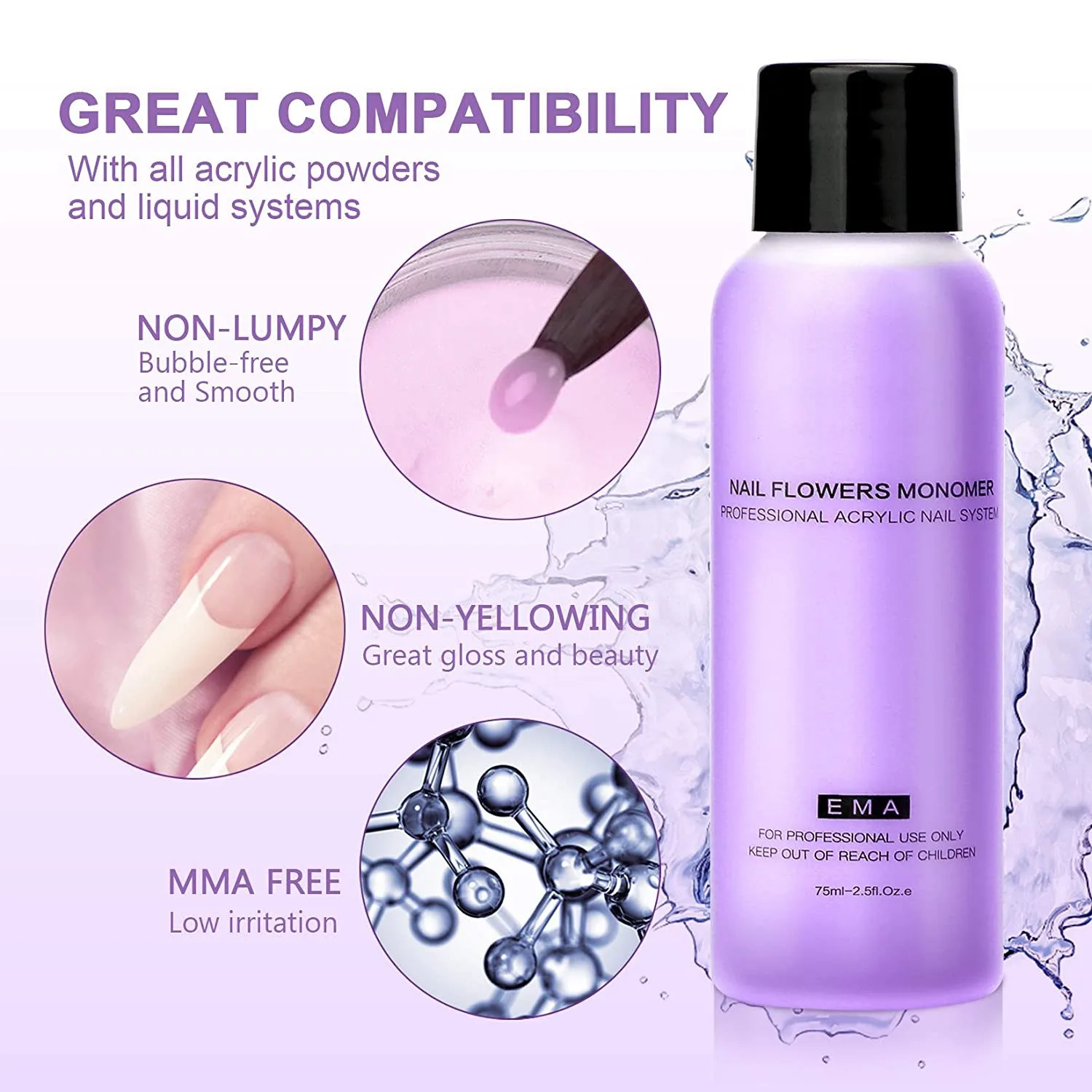 40ML EMA Acrylic Liquid Monomer For Nails Art Carving Extension Dipping Powder Nail Acrylic Crystal Liquid Manicure Tool &j*9Liq nail acrylic liquid