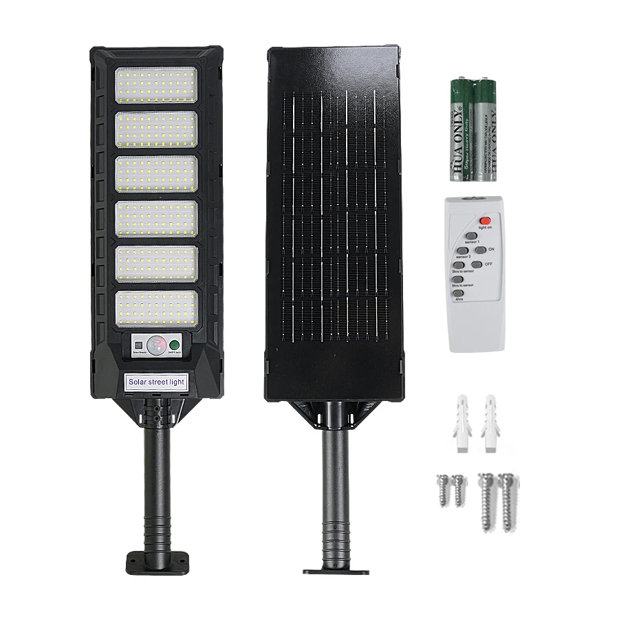 20000LM Solar Lights Outdoor External Solar Lamp with Motion Sensor Remote Control Solar Powered Spotlight Lamp Wall Street Lamp