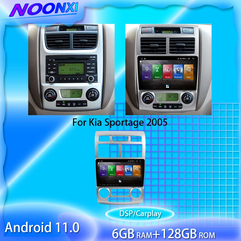 

For Kia Sportage 2005 128G Android11 Car Radio Stereo Car Multimedia Player GPS Navigation Tape Recorder Auto Radio DVD Head Uni