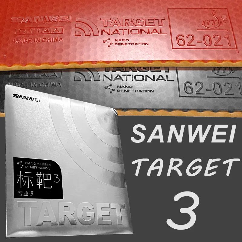 SANWEI TARGET 3 탁구 고무 나노 강화 스티키 핑퐁 고무 시트(40+..