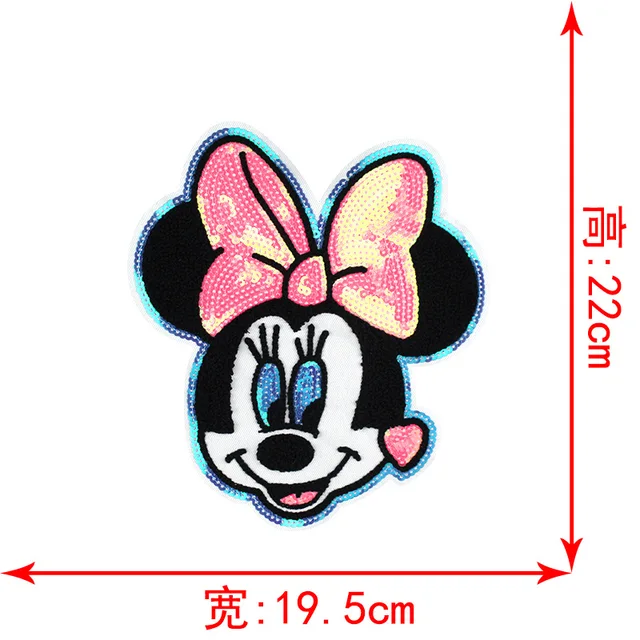 Disney Sequins Clothing Patch Mickey Minnie Mouse Patches Cartoon Sew Clothes Patch for T-shirt Coat DIY Decoration Women Gift NICKEL