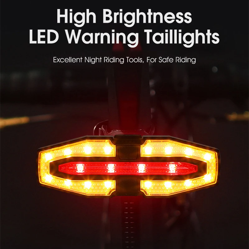 WEST BIKING Bike Taillight Remote Control Bicycle Turn Taillight Type-C Charging LED Cycling Warning Lamp Portable Bike Light