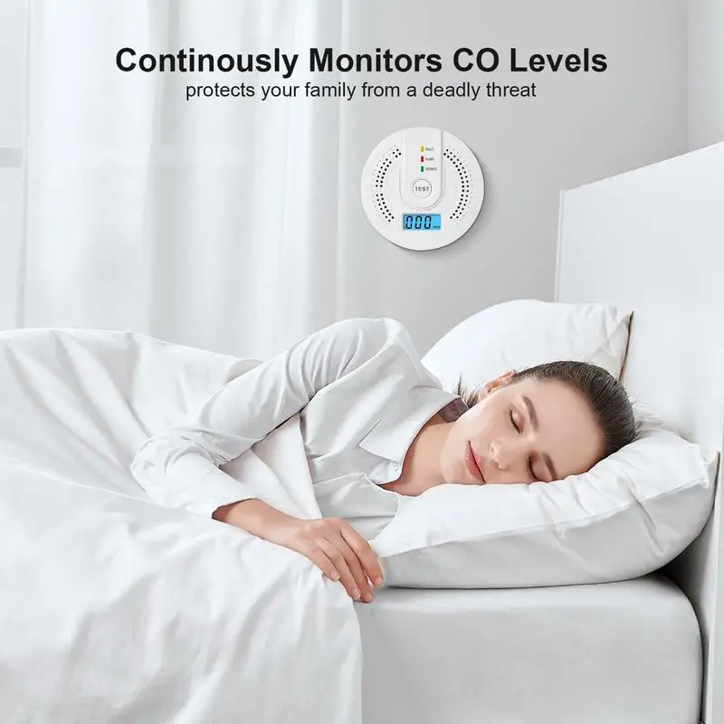 

Пожарная сигнализация, детектор угарного газа, портативный монитор Co, аккумуляторное домашнее устройство безопасности с кнопкой проверки и сброса для дома