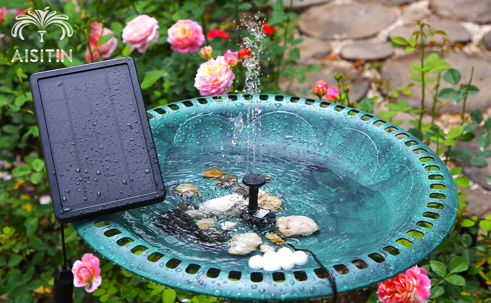 Solar Powered Water Fountain with 4 Nozzles Just Solar Supplies