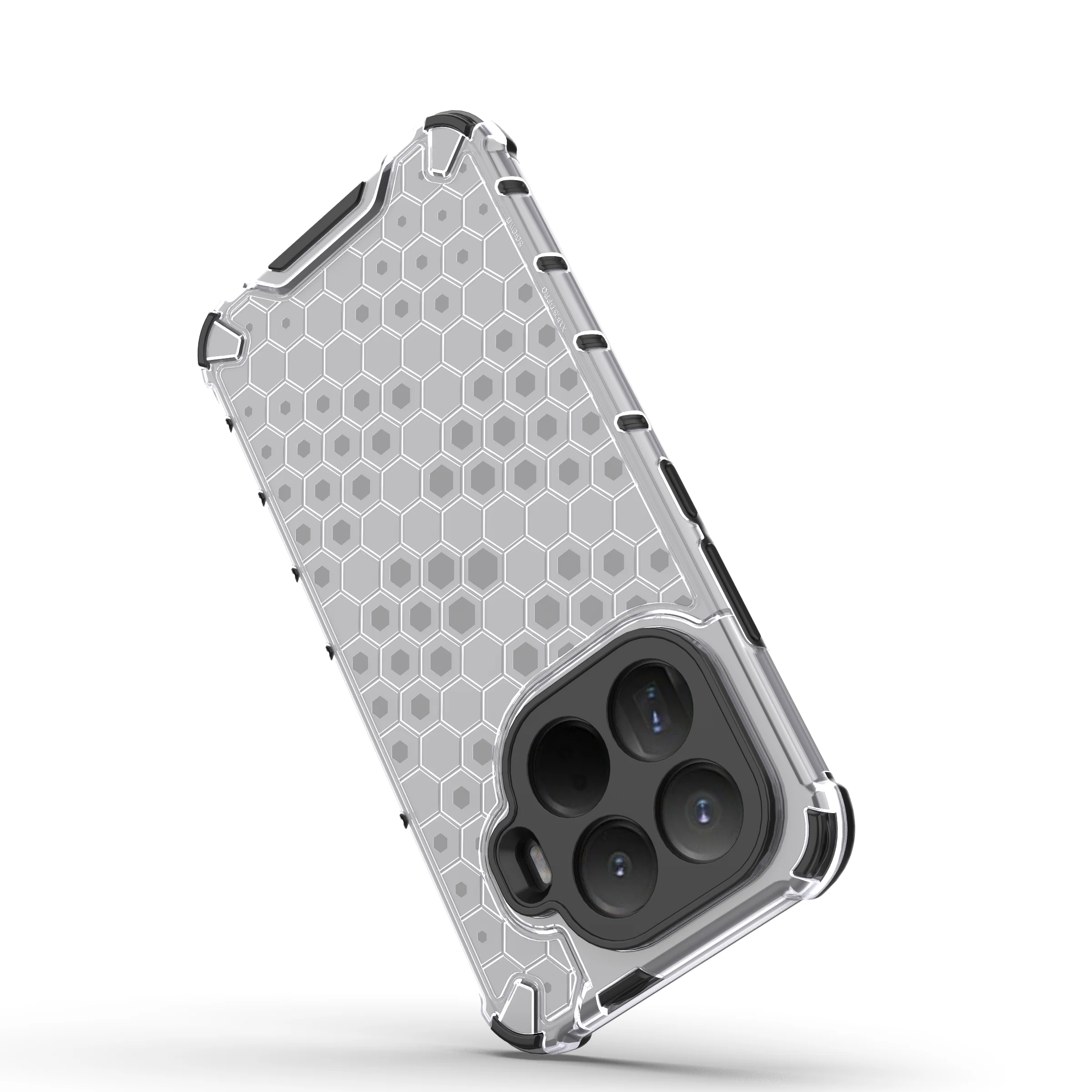 Shockproof Transparent Honeycomb Phone Case with Hybrid Bumper Armor Cover