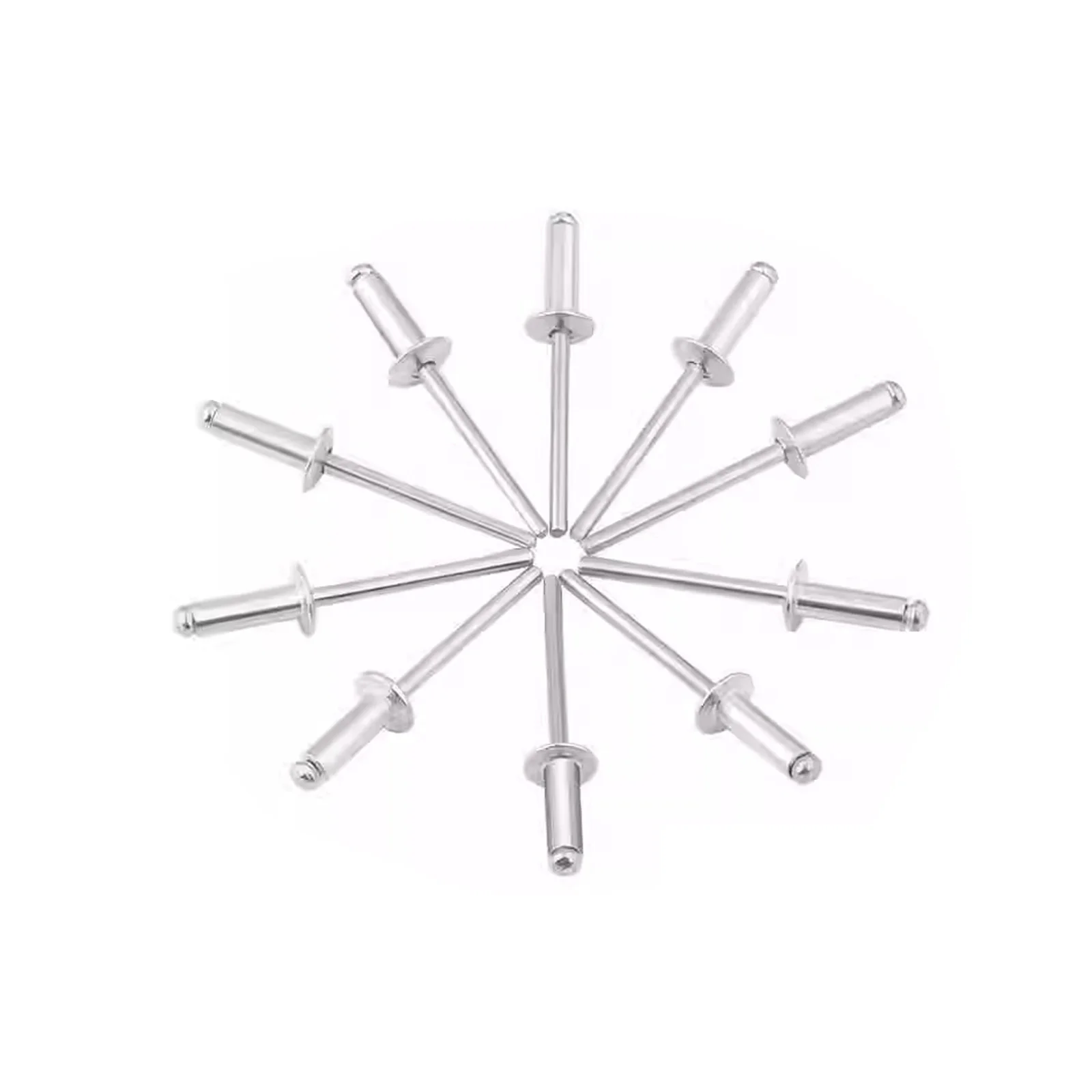 5/50ps M2 M2.4 M3 M3.2 M4 M5 M6 M6.4 GB12618 Aluminium Dome Round Pop Open Hollow Core Pulling Blind Dropper Self-plugging Rivet rivets and fasteners rivets and screws