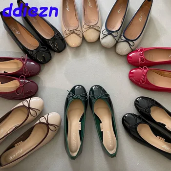 Shallow Female Soft Round Toe Ladies Flats With Shoes Slides Footwear Fashion Butterfly-Knot Women Ballet Flats Dance Shoes 1