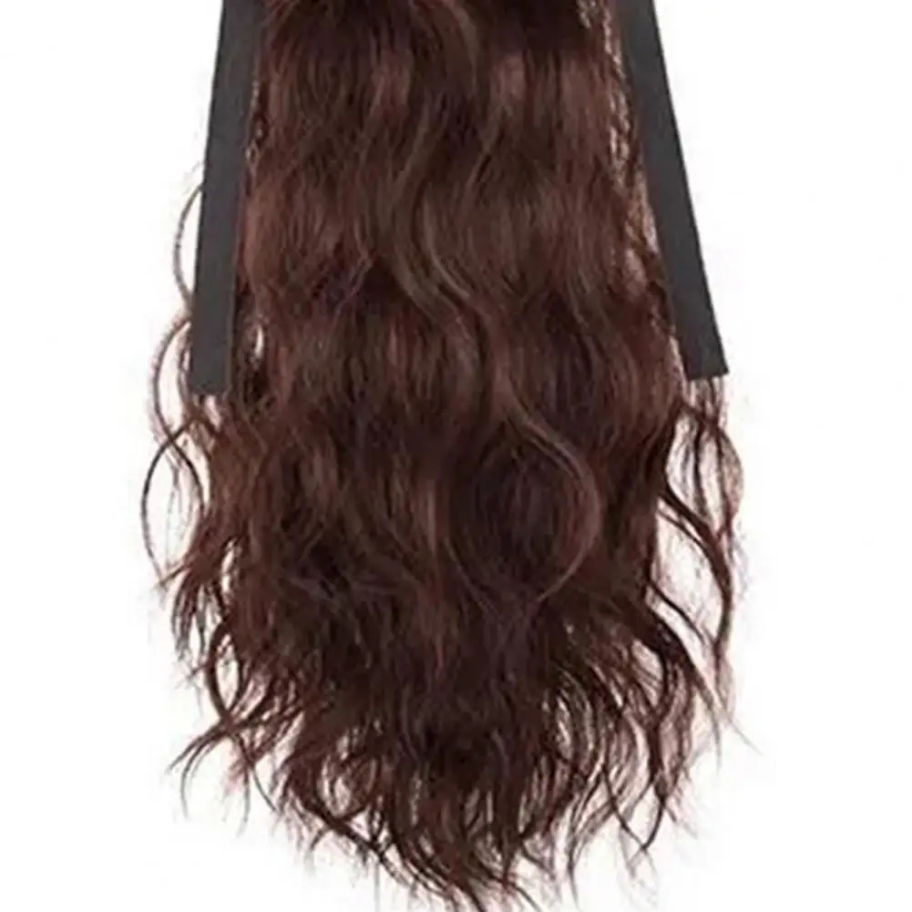 Ponytail Wig Natural Comfortable to Wear Fluffy Dyed Smooth Makeup Tool High Temperature Silk Long Corn Curly Ponytail for Home