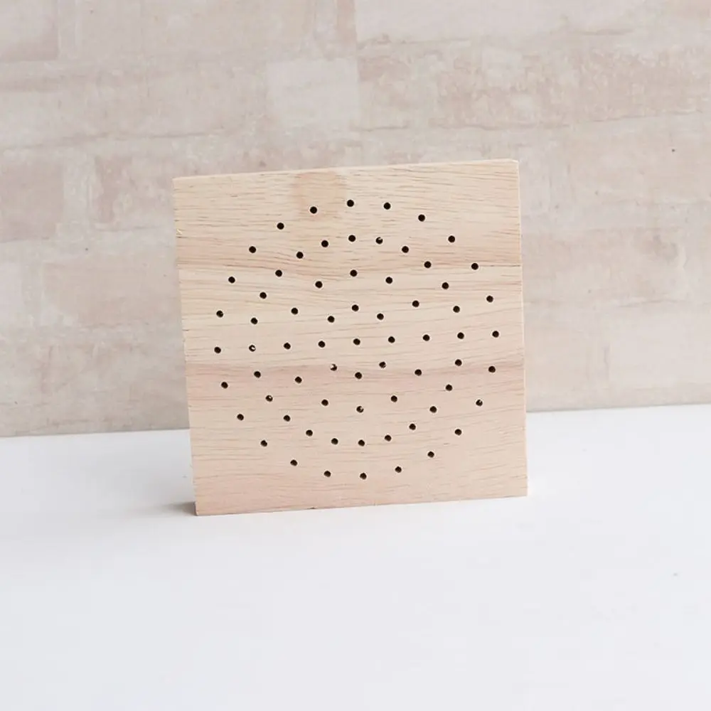 2Pcs 61/81 Hole Wooden Polishing Head Storage Board Square Save Space Nail Drill Bit Display Base Portable 10*10cm