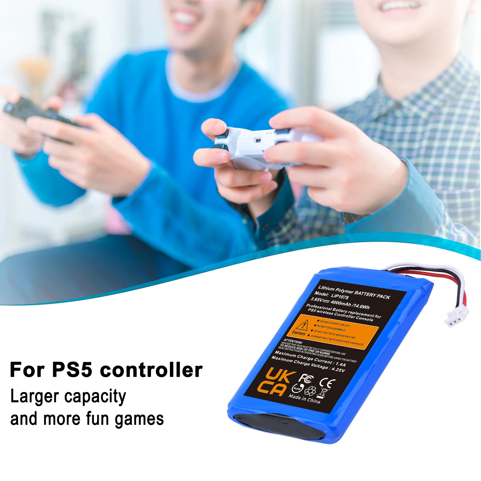 Batterie De Rechange Pour Manette PS5 DualSense - 2000mAh - Neuf