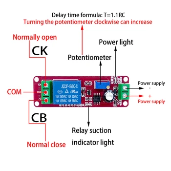 DC 5V 12V Time Delay Relay NE555 Time Relay Shield Timing Relay Timer Control Switch