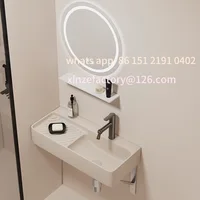 อ่างล้างหน้าเซรามิกติดผนังแบบแคบพิเศษสำหรับฤดูหนาว ปรับแต่งได้ สีครีม ใช้สำหรับล้างหน้า ซักผ้า ติดตั้งบนระเบียง แบบแขวนเรียบง่าย 1