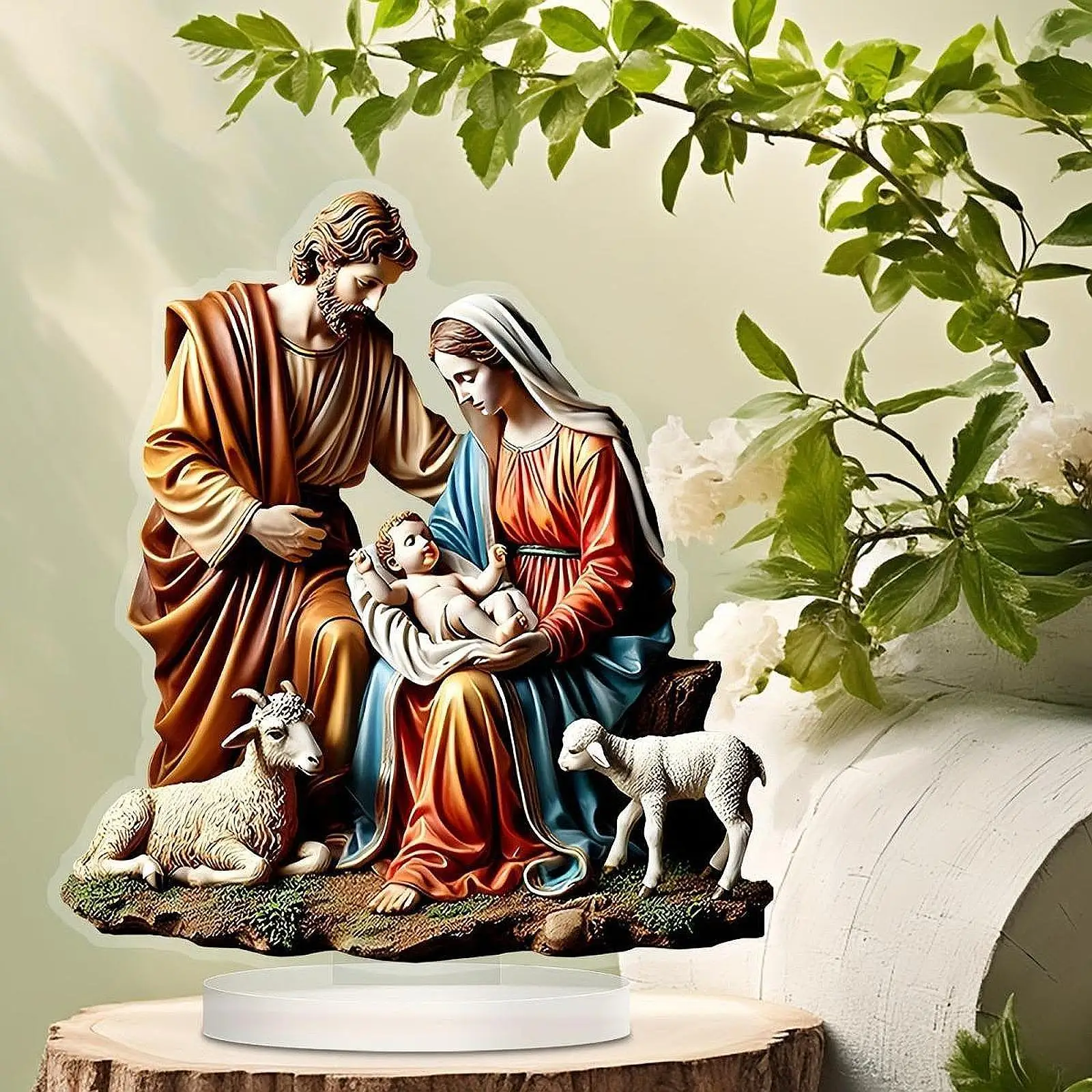 Virgin Mary Statue Crafts Holy Family Statues for Table Living Room Bedroom