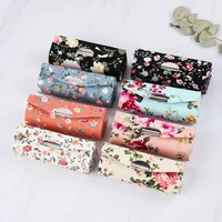 Fashion Lipstick Case Retro Embroidered Flower Designs With Mirror Packaging Lip Gloss Box Jewelry Storage Makeup Storage Box 2