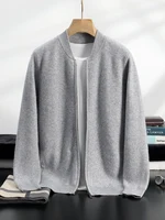 High Quality Men's 100% Cashmere Sweater Autumn Winter Thick Zippers Cardigan Casual Style Jacket Soft Warm Cashmere Knitwear 1