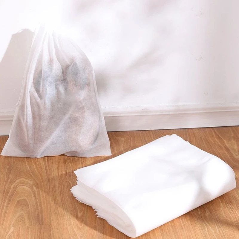 10Pcs/Set Shoe Dust Covers Non Woven Dustproof Drawstring Clear Storage