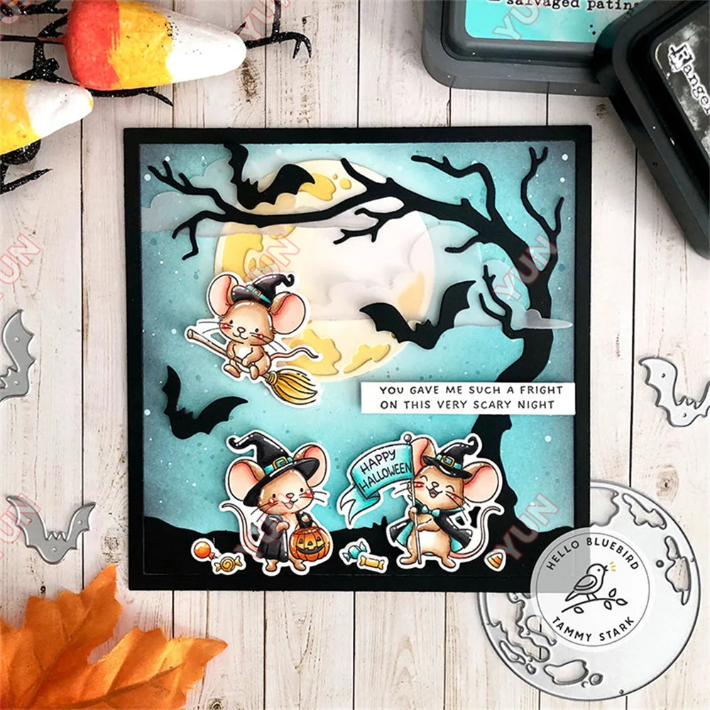 Nuts for Fall Apple Farm Spooks Halloween Word Strips Trick or Treat Die Mice Cut Dies and Stamp DIY Scrapbooking Cards Handmade