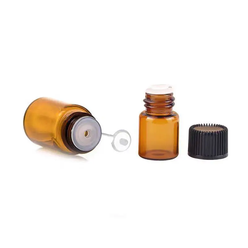 10PC Empty Amber Glass Essential Oil Bottle Laboratory Glass Perfume Bottle Oil Test Sample 1ML/2ML/ 3ML/ 5ML glass seal bottle