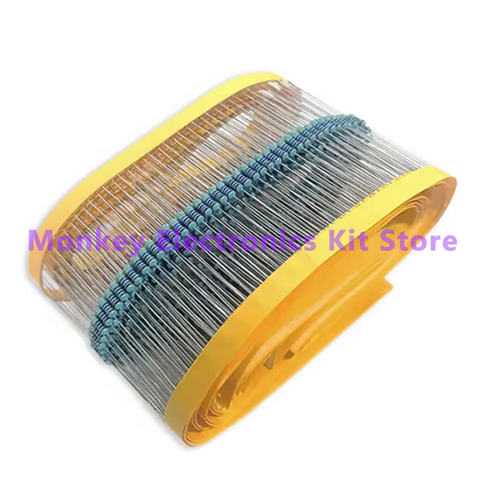 Metal Film Resistor 100PCS 1/4W 1% 1K 10K 100R 220R Ohm Resistance