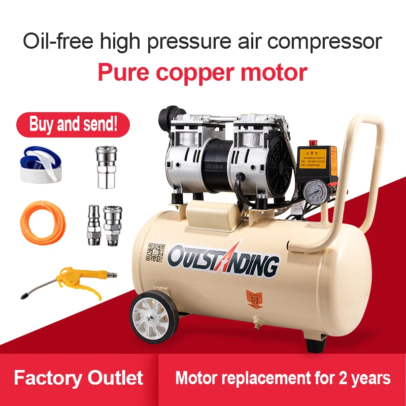 Compressore d'aria silenzioso 550W 750W 980W con pistola a spruzzo pistola  ad aria compressa pompa del compressore d'aria senza olio per la  riparazione domestica gonfiaggio dei pneumatici - AliExpress