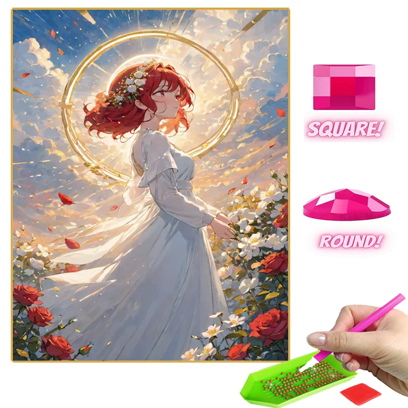 

Роза девушка 5D Сделай Сам алмазная живопись вышивка Фея вышивка крестиком Мозаика полная искусственная хобби домашний Декор детские подарки ручной работы