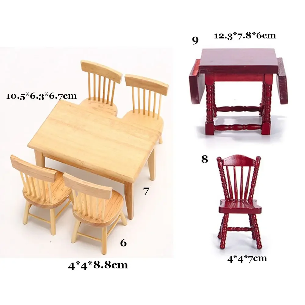 Wooden Miniature Table Furniture Toys for Doll House Decoration