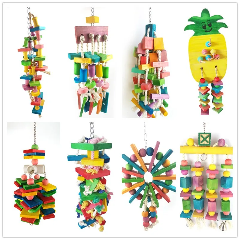 애완 동물 용품 새 앵무새 물기 장난감, DIY 클로 발 덤벨 컬러 나무 로프 연삭 스윙 스테이션 사다리 스트링 장난감 애완 동물 용품 새 앵무새 물기 장난감, DIY 클로 발 덤벨 컬러 나무 로프 연삭 스윙 스테이션 사다리 스트링 장난감
