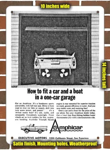 

Металлический знак 1963 Amphicar- 10x14 дюймов