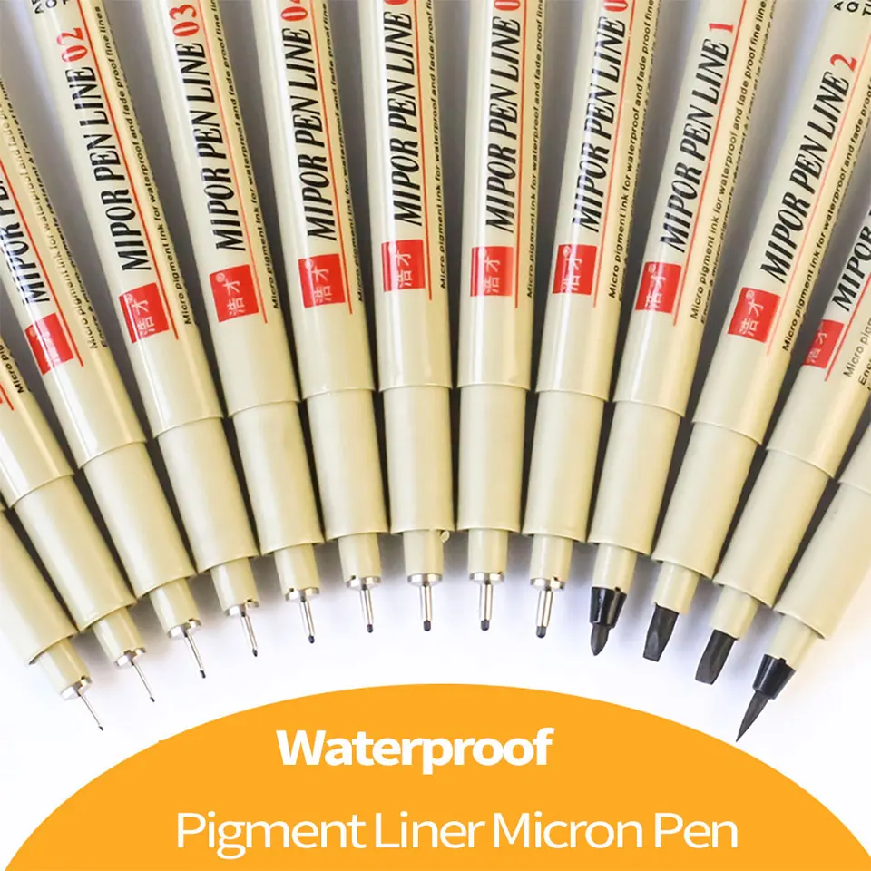 Micron Pen Needle Pincel suave Dibujo Pen Lote 005 01 02 03 04 05