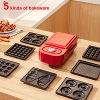 650W Sandwichera Electrica Multifunction Waffle Maker Bubble Egg Cake Toaster Automatic Breakfast Non-Stick Waffle Machine 220V 2