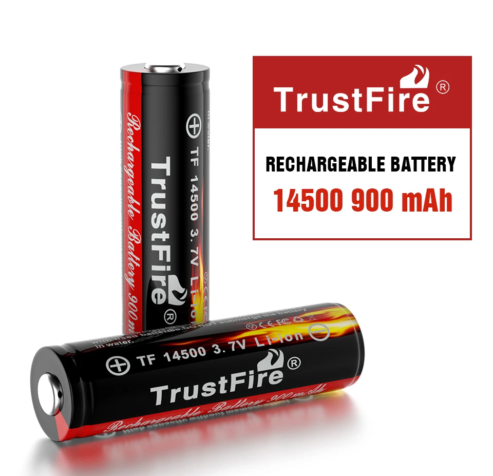 

TrustFire 1-10Pcs 14500 900mAh 3.7V Li-ion Rechargeable Batteries AA Battery Lithium For Led Flashlight Headlamps/Camera/Toy PCB