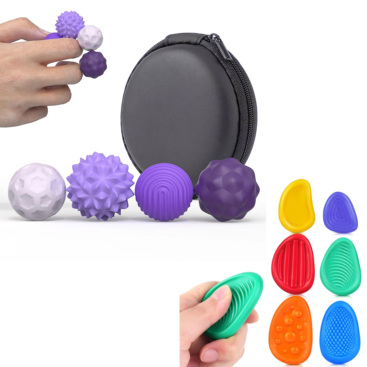 Magnetic Sensory Stress Relief Balls with Textured Silicone Shell