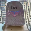 New Mermaid PU Backpack Custom Student School Bag Large Capacity Girl's  Backpack Personalized Name Birthday Gift Bags 2