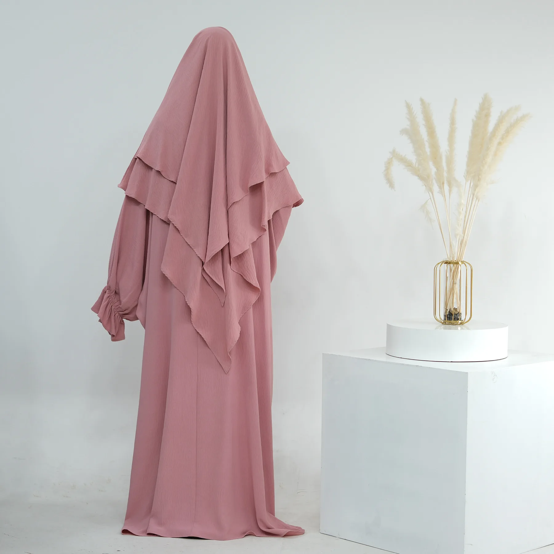 Fashion 2 pieces set Muslim Robe abaya syari Oversized Loose Soft Dress female full length Muslim abaya Worship Service abayas 2 Fashion 2 pieces set Muslim Robe abaya syari Oversized Loose Soft Dress female full length Muslim abaya Worship Service abayas - Image 2