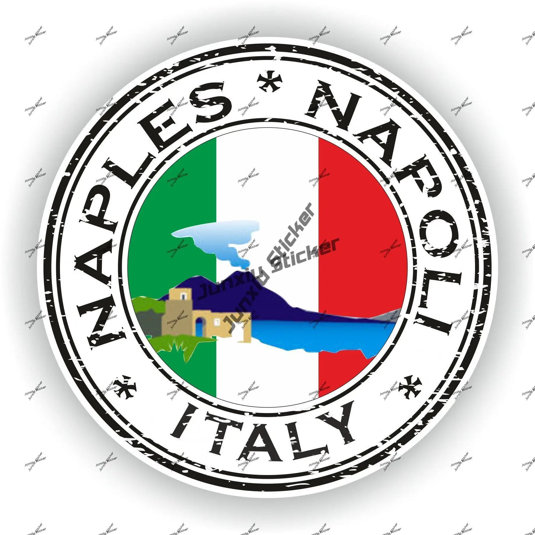 Naples Napoli Italy Seal Round Sticker Coat of Arms of Italian Flag Decal for Car Bumper Bodywork Phone Guitar Creative Stickers