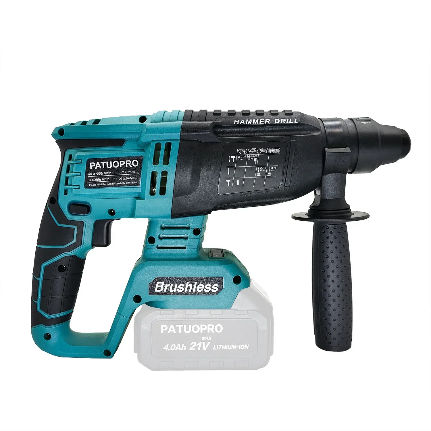 Perceuse à Percussion Sans Fil YOFIDRA 18V - Marteau Perforateur 4 Fonctions - 2 Batteries Li-ion