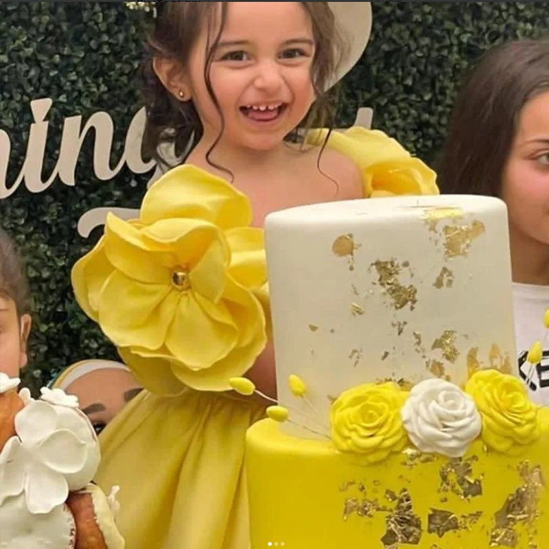 Kids Dresses For Girls Evening Party Dress Elegant Princess Dress Flowers Kids White Wedding Summer Children Clothing