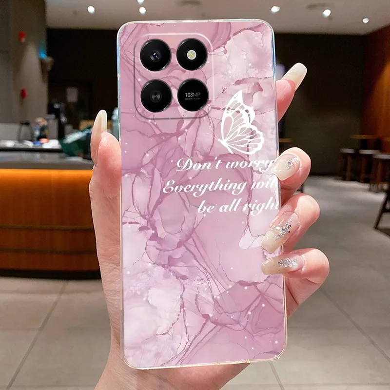 Luxury Butterfly Flower Clear Soft TPU Silicone Phone Case - Fashionable Transparent Cover