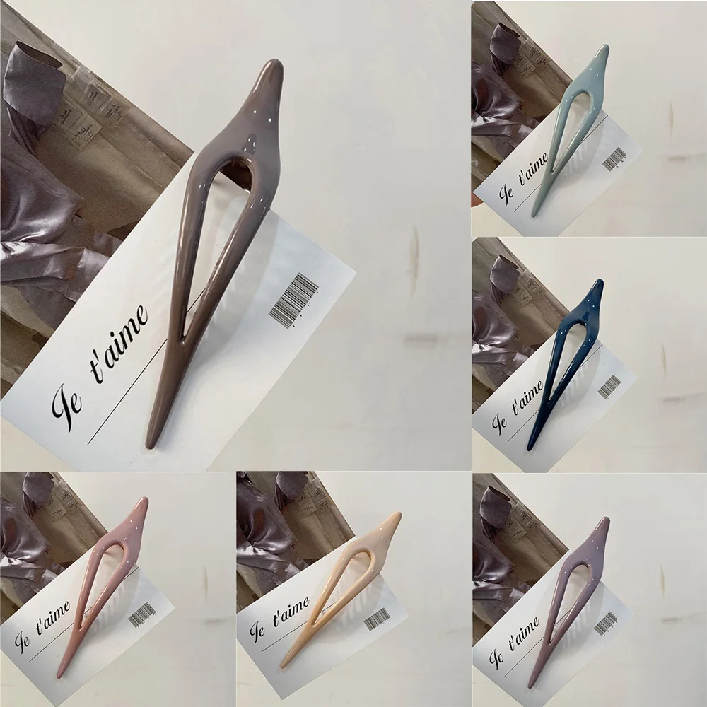 Women Plastic Dripping Fashion Top Clips Temperament Morandi Hair Clips Disk Hair Duckbill Clip Hairpin