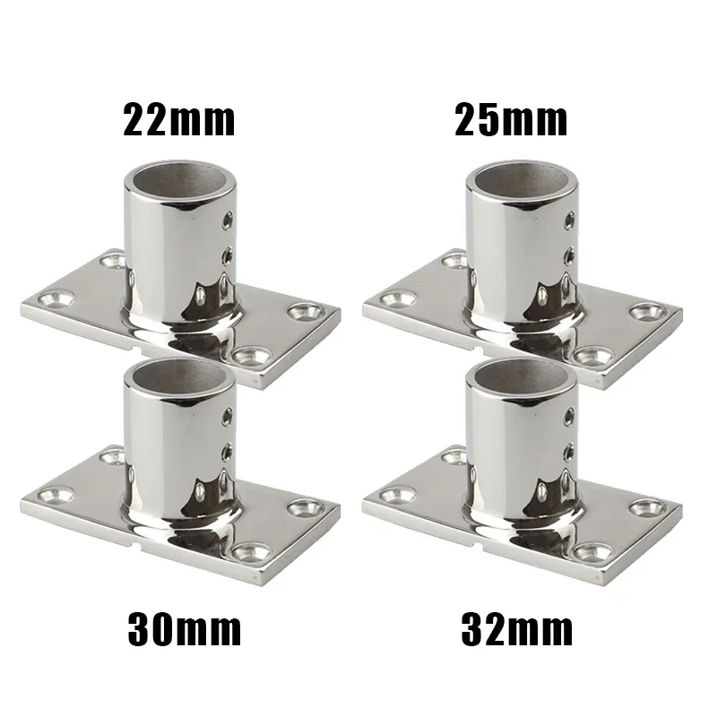 

1Pc 22/25/30/32mm Hand Rail Fittings 90 Degree Rectangula Base Tube Base For Boat Marine Yachts Rail Mounting Brackets