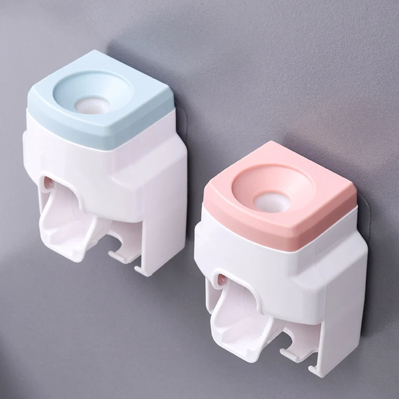 Toothpaste Squeezer Wall Mount Automatic Toothpaste Dispenser Toothbrush Holder for Family Shower Bathroom