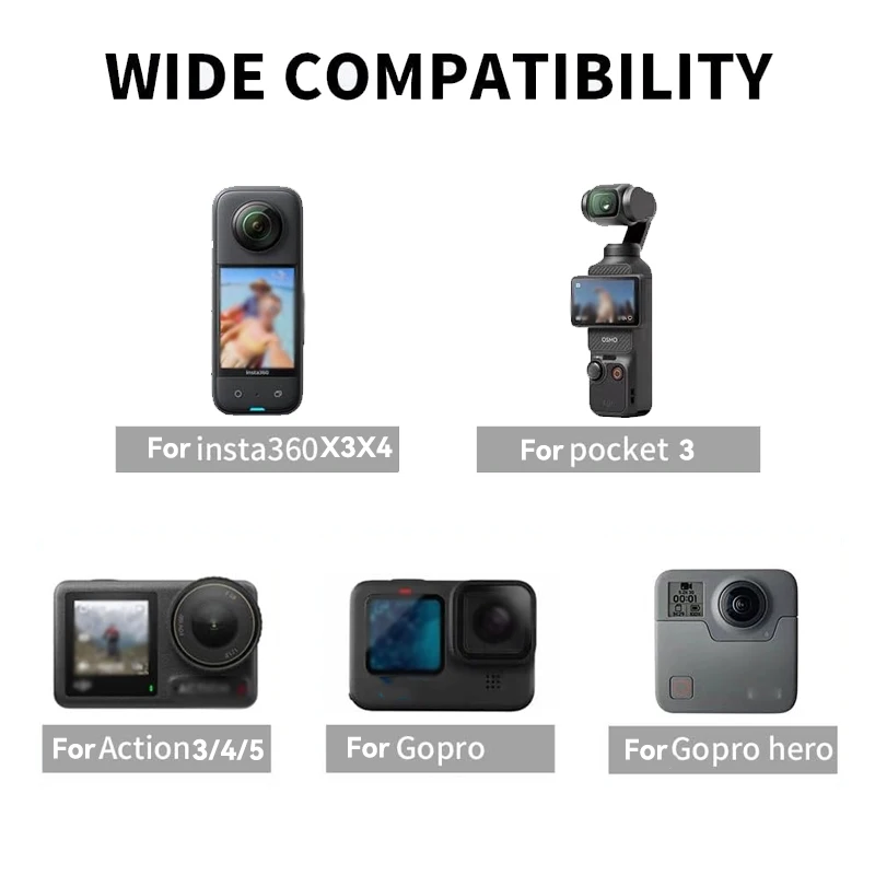 Action Pro 3-Way Adjusment Base Front Mount Helmet With Adhesive Pad Compatible With GoPro Hero 13 12 11 10 9 8 7 6 5 4 3 3 DJI Insta 360 X3 SJCAM YI