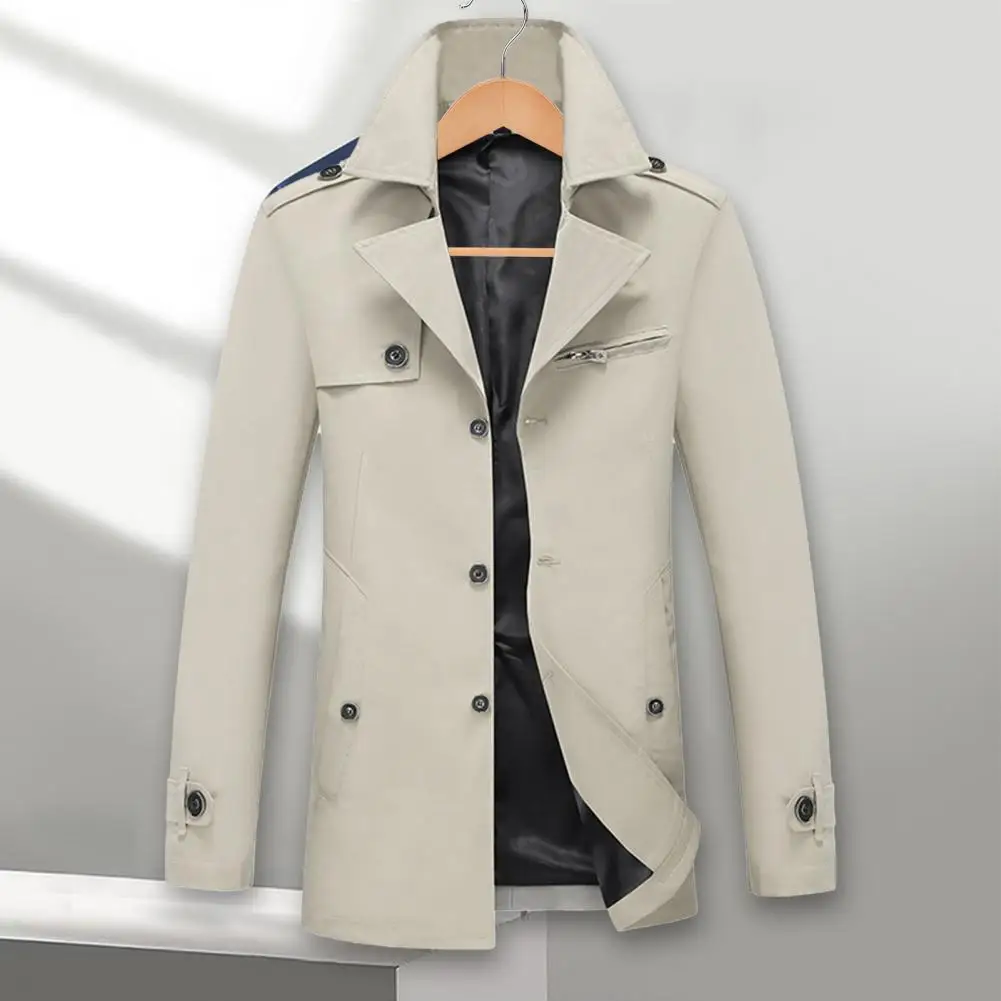 

Популярное пальто средней длины однобортная ветрозащитная куртка пальто осеннее пальто средней длины Мужская ветровка