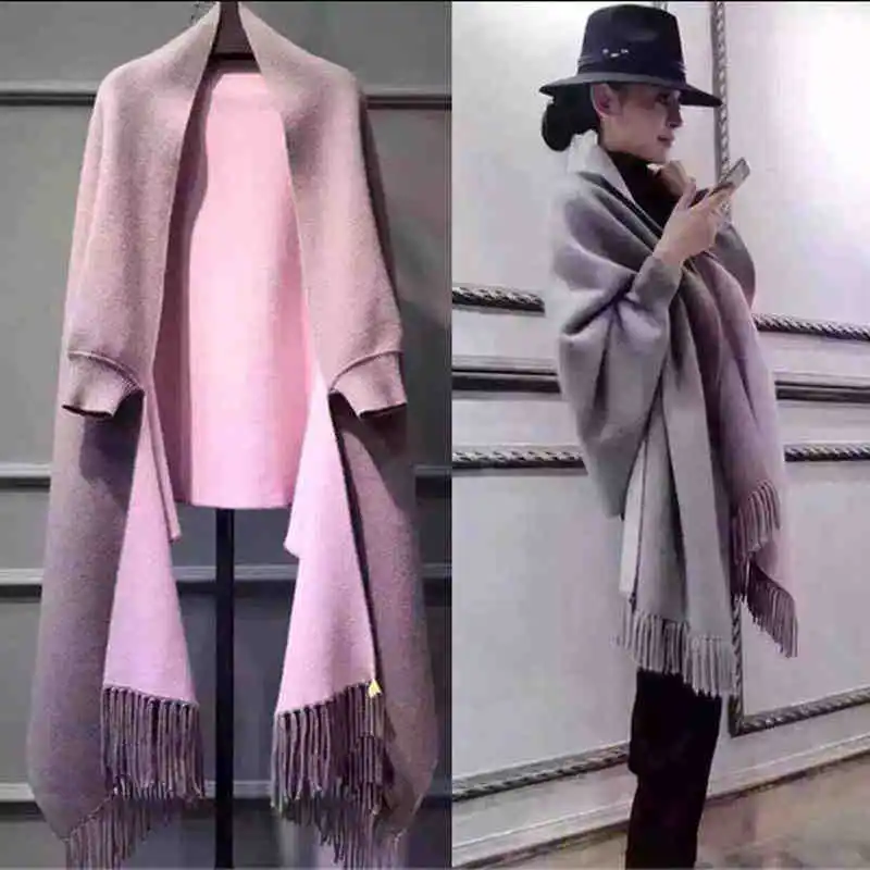 Autumn Winter Long Sleeve Patchwork Knitwear Cardigan Sweater